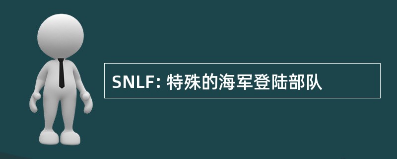 SNLF: 特殊的海军登陆部队