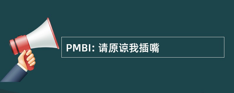 PMBI: 请原谅我插嘴