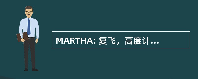 MARTHA: 复飞，高度计、 收音机、 时间、 标题、 高度