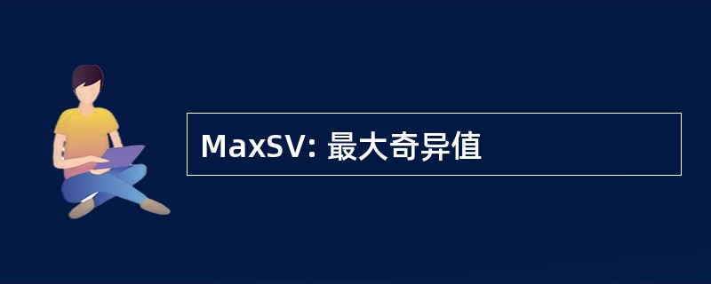 MaxSV: 最大奇异值