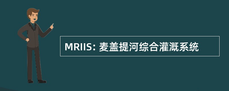 MRIIS: 麦盖提河综合灌溉系统