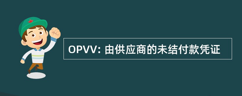 OPVV: 由供应商的未结付款凭证