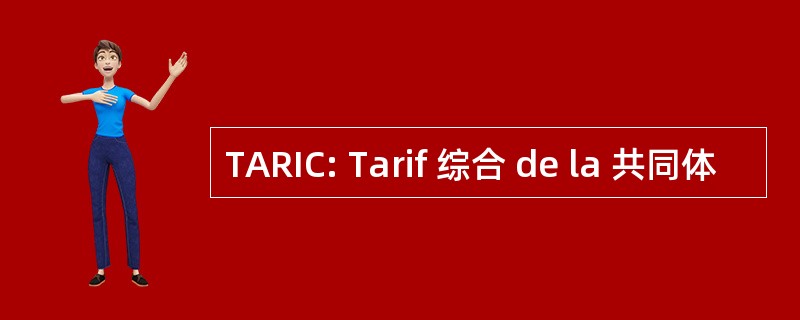 TARIC: Tarif 综合 de la 共同体