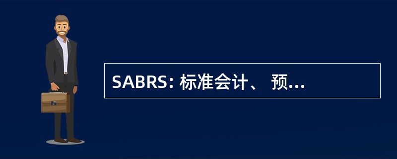 SABRS: 标准会计、 预算编制和报告系统