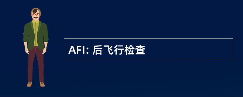 AFI: 后飞行检查