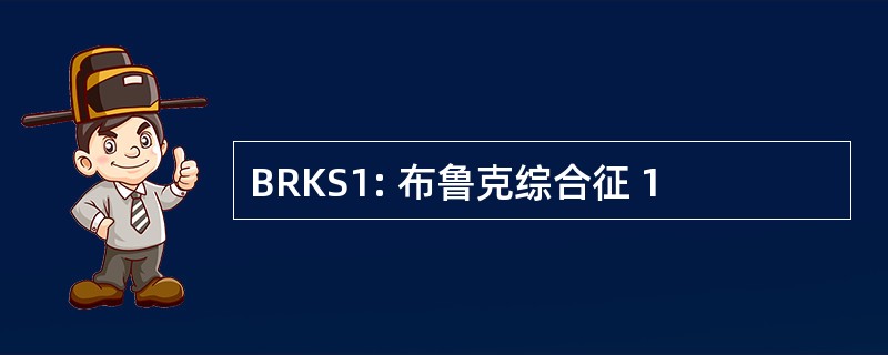 BRKS1: 布鲁克综合征 1