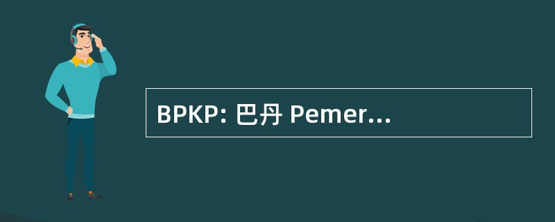 BPKP: 巴丹 Pemeriksa Keuangan Pemerintah