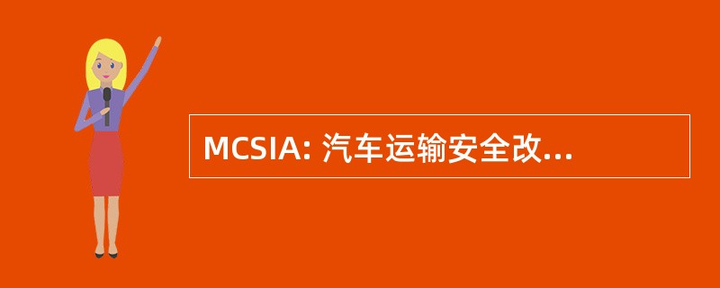 MCSIA: 汽车运输安全改进法案 》 1999