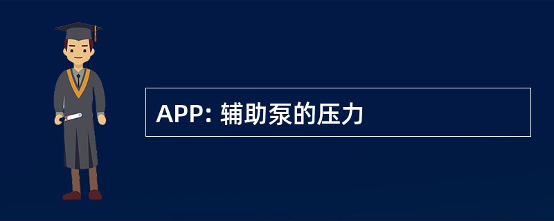 APP: 辅助泵的压力