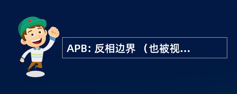 APB: 反相边界 （也被视为 APDB）