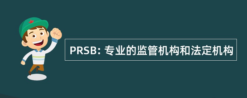 PRSB: 专业的监管机构和法定机构