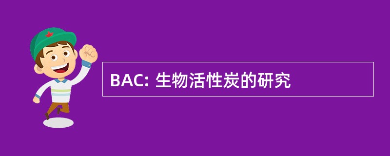 BAC: 生物活性炭的研究