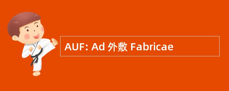 AUF: Ad 外敷 Fabricae