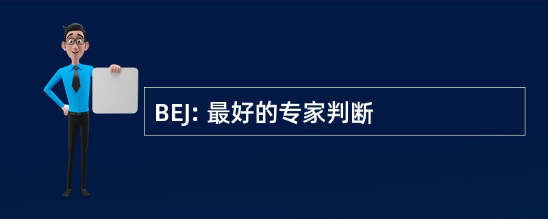 BEJ: 最好的专家判断