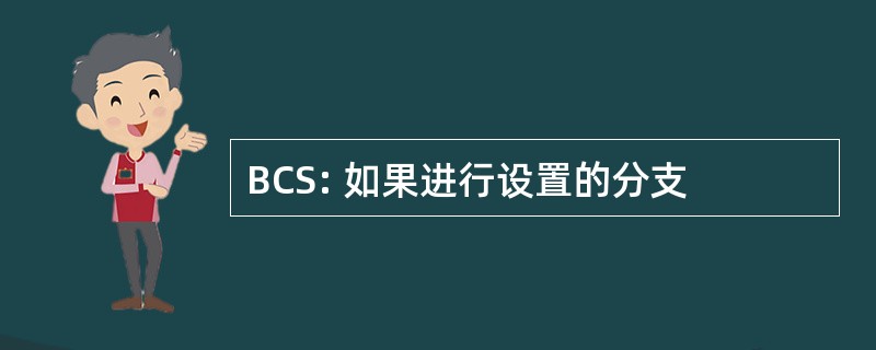 BCS: 如果进行设置的分支