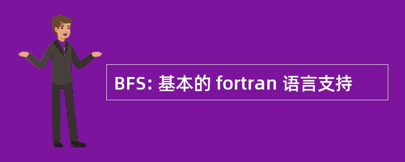 BFS: 基本的 fortran 语言支持