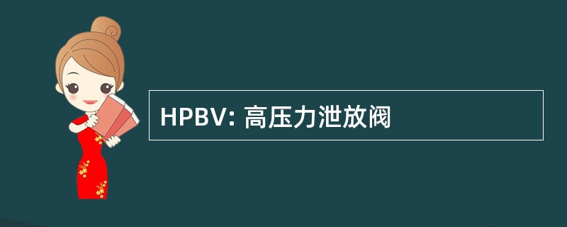 HPBV: 高压力泄放阀