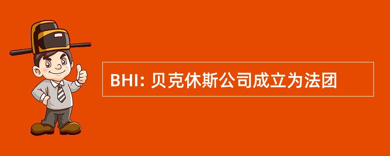 BHI: 贝克休斯公司成立为法团