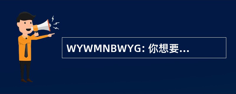 WYWMNBWYG: 你想要的可能不是什么您得到