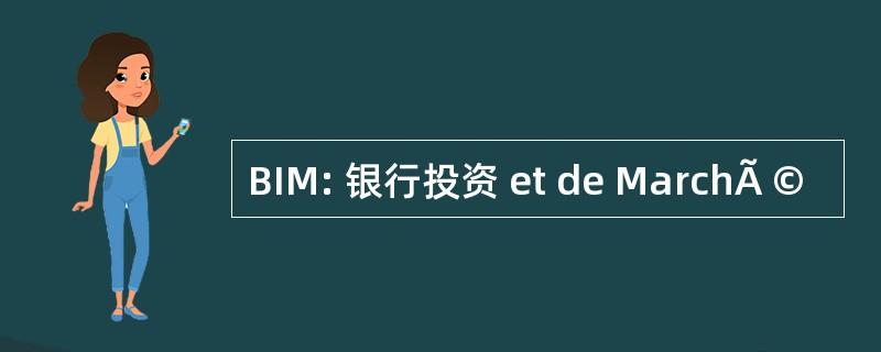 BIM: 银行投资 et de MarchÃ ©