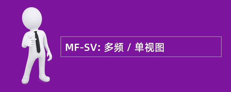 MF-SV: 多频 / 单视图