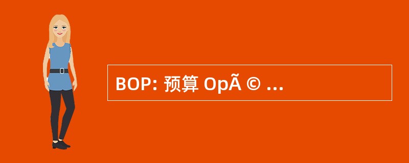 BOP: 预算 OpÃ © rationnel de 方案