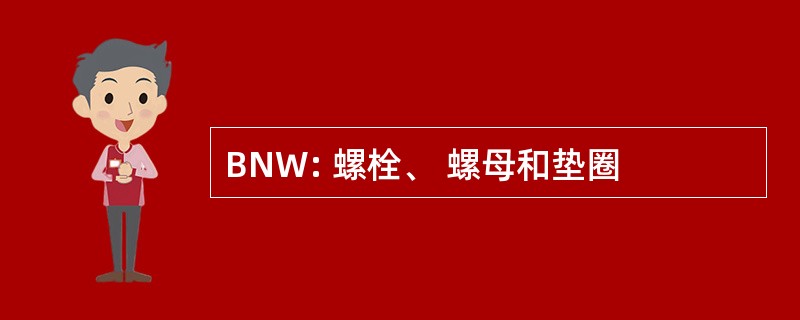 BNW: 螺栓、 螺母和垫圈