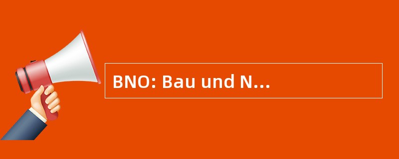 BNO: Bau und Nutzungsordnung