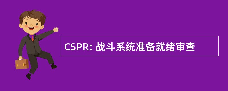 CSPR: 战斗系统准备就绪审查