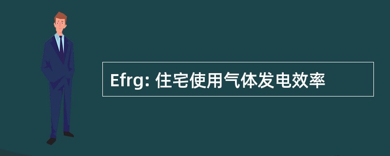 Efrg: 住宅使用气体发电效率