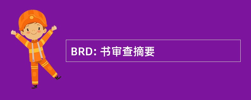 BRD: 书审查摘要