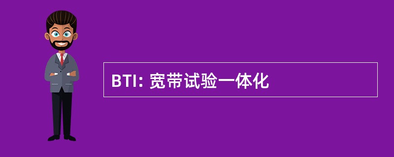 BTI: 宽带试验一体化