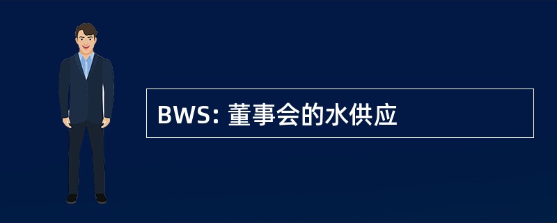 BWS: 董事会的水供应