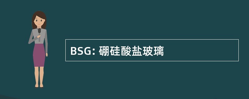 BSG: 硼硅酸盐玻璃