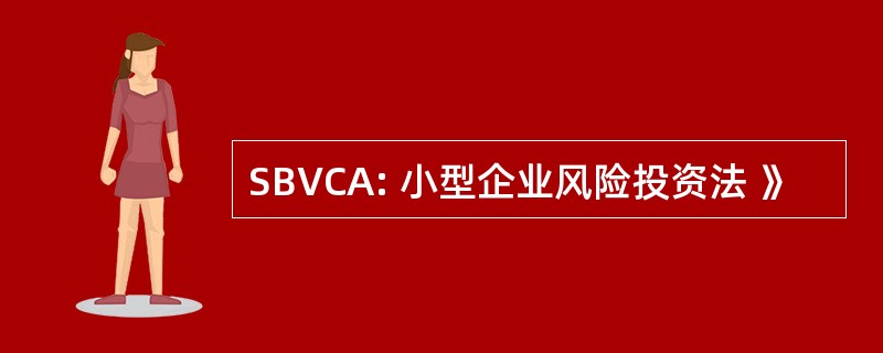 SBVCA: 小型企业风险投资法 》