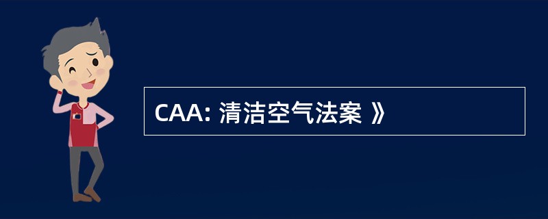 CAA: 清洁空气法案 》