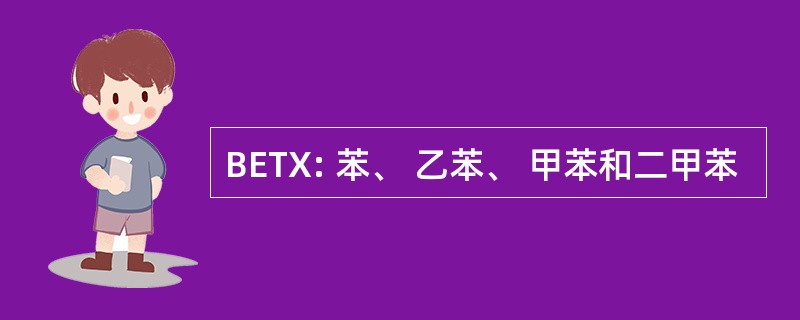 BETX: 苯、 乙苯、 甲苯和二甲苯