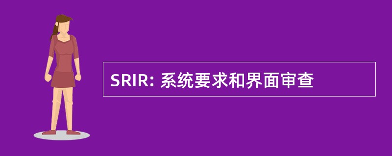 SRIR: 系统要求和界面审查