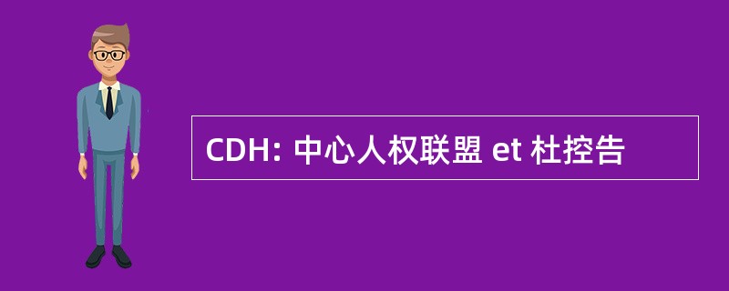 CDH: 中心人权联盟 et 杜控告