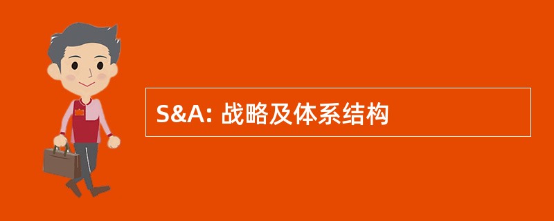 S&amp;A: 战略及体系结构