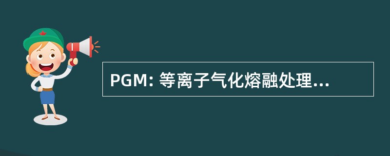 PGM: 等离子气化熔融处理技术进展