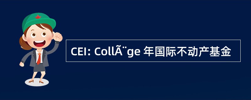 CEI: CollÃ¨ge 年国际不动产基金