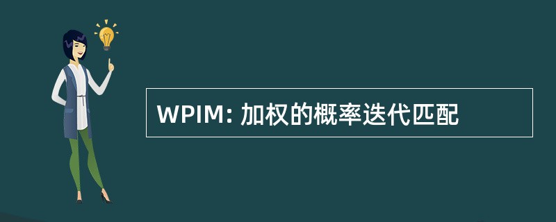 WPIM: 加权的概率迭代匹配