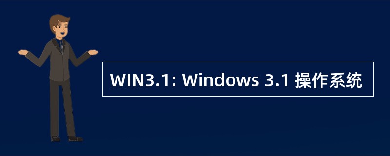 WIN3.1: Windows 3.1 操作系统