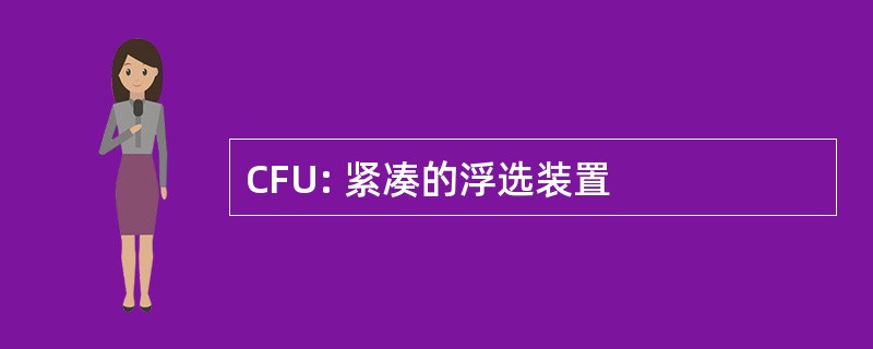 CFU: 紧凑的浮选装置