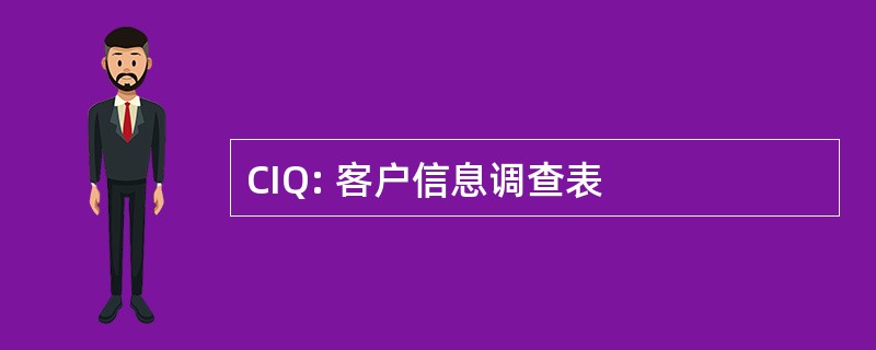 CIQ: 客户信息调查表