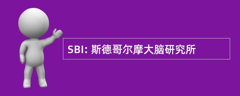 SBI: 斯德哥尔摩大脑研究所