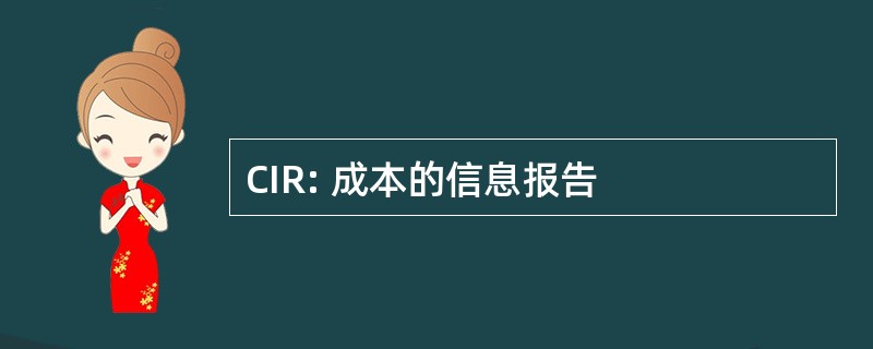 CIR: 成本的信息报告