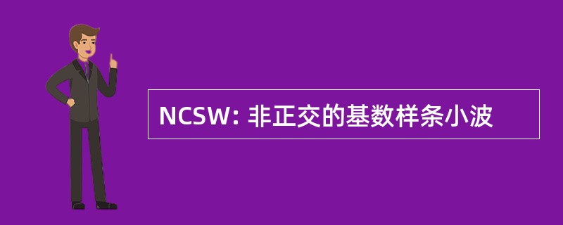 NCSW: 非正交的基数样条小波