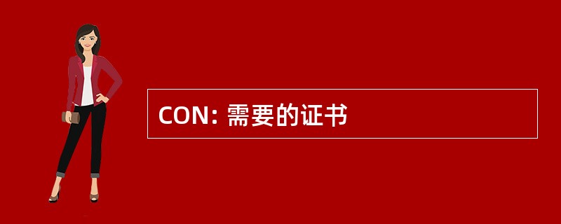 CON: 需要的证书